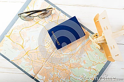 Concept of travelling, shopping, vacation, rest and relax. Top v Stock Photo