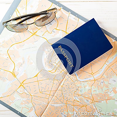 Concept of travelling, shopping, vacation, rest and relax. Top v Stock Photo