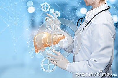 The concept of treatment of the liver Stock Photo