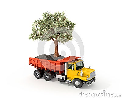 Concept, truck with a money tree Stock Photo