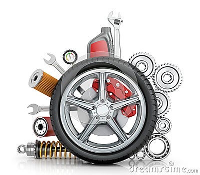 The concept of truck wheels Stock Photo