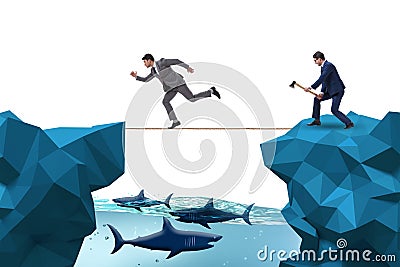 Concept of unethical business competition Stock Photo