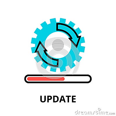 Concept of update application progress icon Vector Illustration