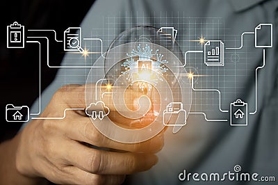 The concept of using AI in database management Stock Photo