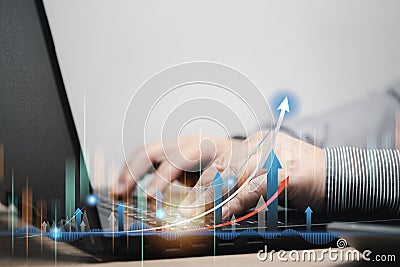 The concept of using data insights to make decisions. stock statistics chart stock candlestick financial information Stock Photo
