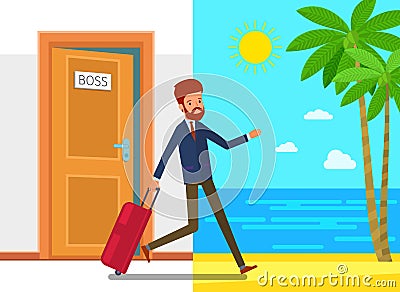 Concept of vacation. Vector Illustration