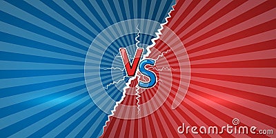 Concept of versus. Template of design for against, confrontation, competition or challenge. VS letters on retro background. Vector Vector Illustration