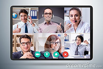 Concept of virtual collaboration through videoconferencing Stock Photo