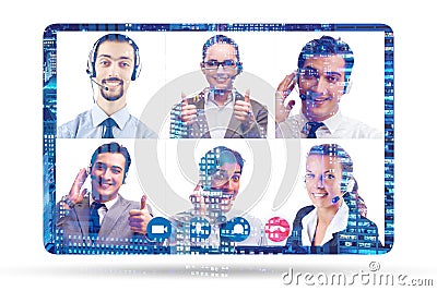 Concept of virtual collaboration through videoconferencing Stock Photo