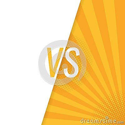 Concept VS. Versus. Fight. Yellow retro background comics style design with halftone. Modern flat style vector illustration Vector Illustration