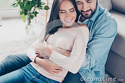 Concept of waiting for birth of a kid. She is on early period of Stock Photo