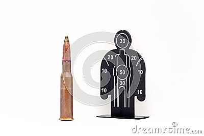 A bullet and human shape target Stock Photo