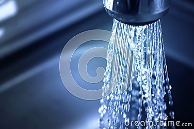 Concept water saving at home, reducing use. Water supply problem Stock Photo