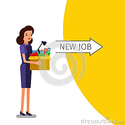 Concept of Welcome to the new job. Vector Illustration