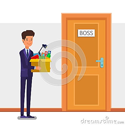 Concept of Welcome to the new job. Vector Illustration