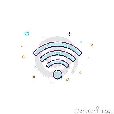 Concept wifi icon. Vector illustration of wireless access point. Thin line flat design element Vector Illustration