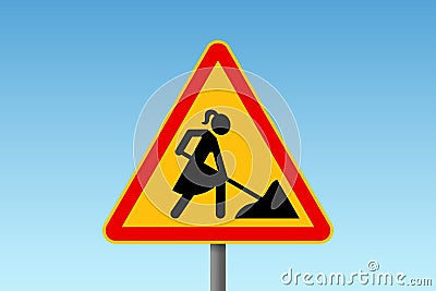 Concept of woman emancipation, equal rights and equality at work Vector Illustration