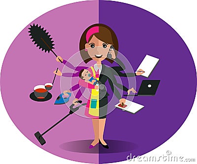 Concept of work and life balance Vector Illustration