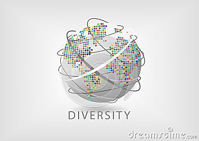 Concept of workforce diversity around the world Vector Illustration