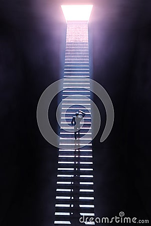 Concept of yearning of free passage. Photorealistic 3D rendering Stock Photo