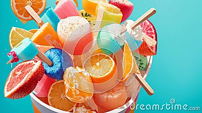 Zesty Delight Celebrating National Creamsicle Day with a Popsicle Stick.AI Generated Stock Photo