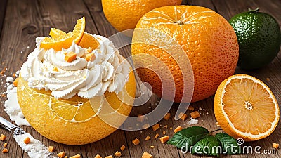 Zesty Delight Celebrating National Creamsicle Day with Tangy Citrus Zest.AI Generated Stock Photo