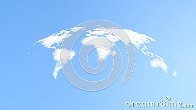 Conception graphic design cloud world map under a beautiful blue sky Stock Photo