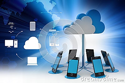Concepts cloud computing devices Stock Photo