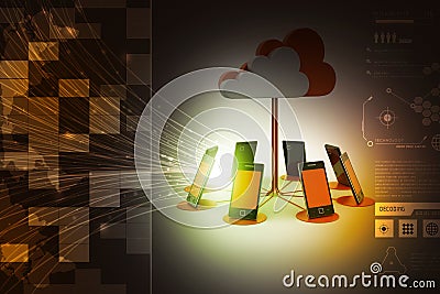 Concepts cloud computing devices Stock Photo