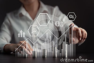 Concepts of economic technology future business Eco friendly new trading platform. Stock Photo