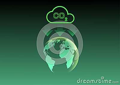 Concepts of net zero emission on the earth Vector Illustration