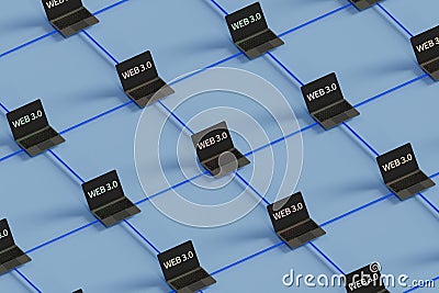 Concepts related to web3.0 decentralization and peer-to-peer connection, 3d rendering Stock Photo