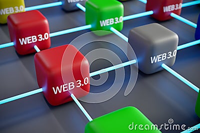Concepts related to web3.0 decentralization and peer-to-peer connection, 3d rendering Stock Photo