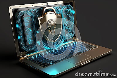 The concepts of security and data privacy, the lock symbol and Internet security, protection of personal data. DDP. Stock Photo