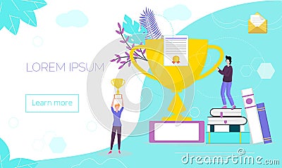 Concepts for winner, diploma, language courses Vector Illustration