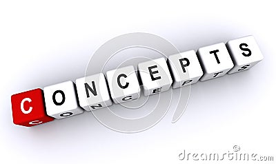 concepts word block on white Stock Photo