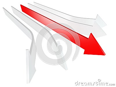 Conceptual 3d rendered image of arrow isolated Stock Photo