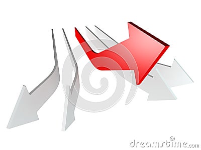 Conceptual 3d rendered image of arrow isolated Stock Photo