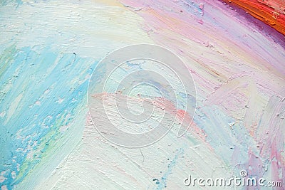 Conceptual abstract picture drawn with oil pastels. Closeup of an oil painting on paper. Stock Photo