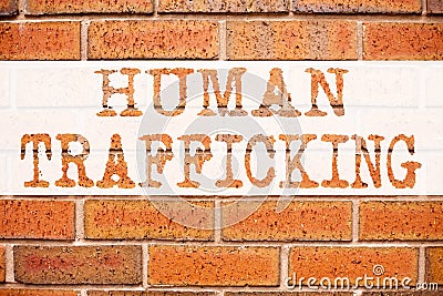 Conceptual announcement text caption inspiration showing Human Trafficking. Business concept for Slavery Crime Prevention written Stock Photo