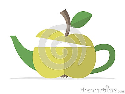 Conceptual apple teapot Vector Illustration