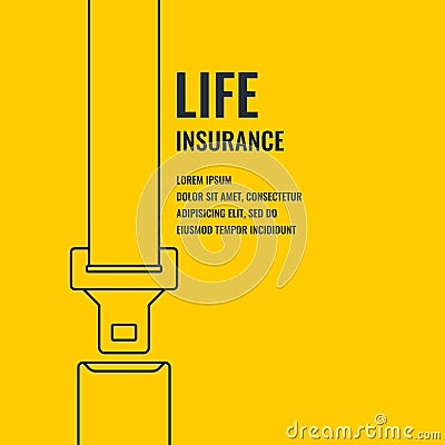 Conceptual banner life insurance and property. Vector Illustration