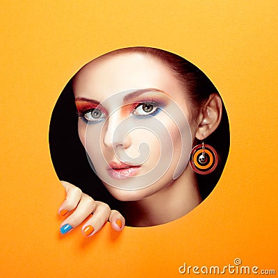Conceptual beauty portrait of beautiful young woman Stock Photo