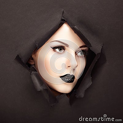 Conceptual beauty portrait of beautiful young woman Stock Photo