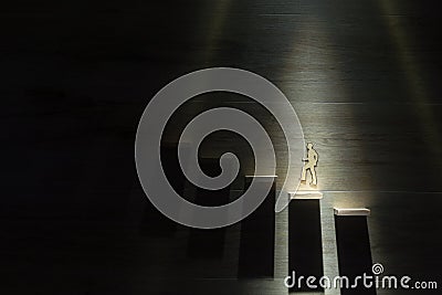 Conceptual business image of paper silhouette cutout of a man Stock Photo