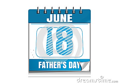 Conceptual calendar for Fathers Day 2017 Cartoon Illustration