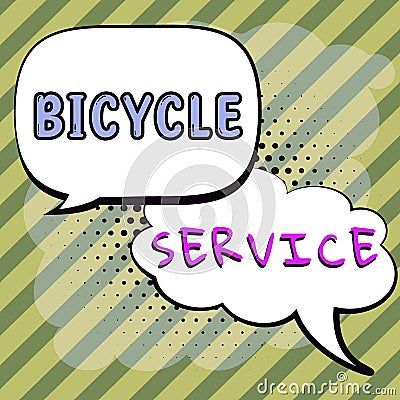 Conceptual caption Bicycle Service. Internet Concept creating a name that identifies and differentiates a product Typing Stock Photo