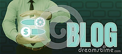Conceptual caption Blogquestion. Business showcase solving technique that involves spontaneous contribution Man With Stock Photo