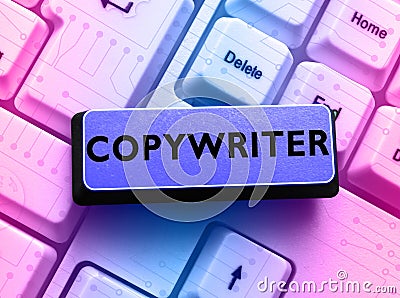 Sign displaying Copywriter. Business showcase writing the text of advertisements or publicity material Stock Photo