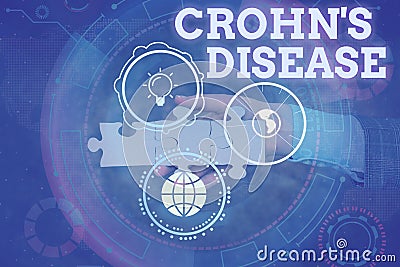 Writing displaying text Crohn S Is Disease. Business overview the chronic inflammatory disease of the intestines Hand Stock Photo